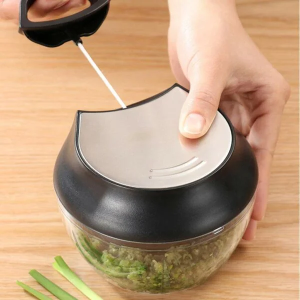 Food Chopper, Easy to Clean Manual Hand Vegetable Chopper Dicer, Dishwasher Safe Slap Onion Chopper, Black