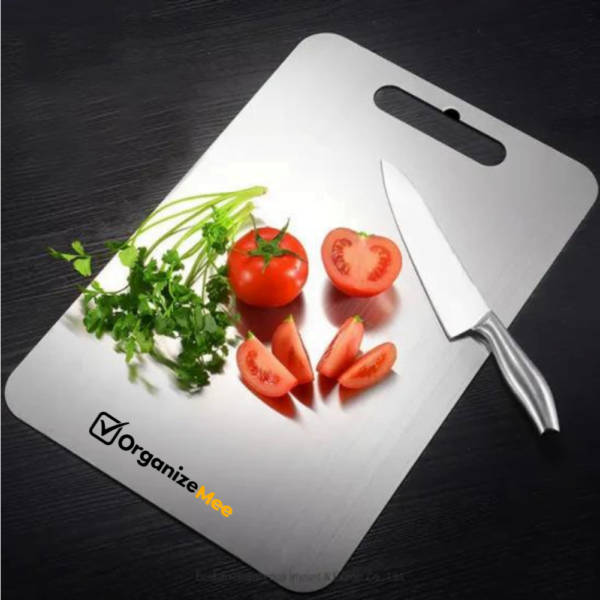 Large/36x25 cm Stainless Steel Cutting Chopping Board Fruit, Vegetable Kitchen Chopping, Heavy Duty Cut Boards