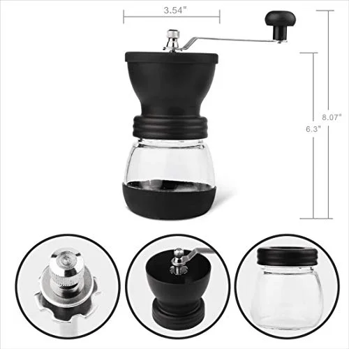 Electric Coffee Bean Grinder with Clear Lid/Non-Slip Base 304