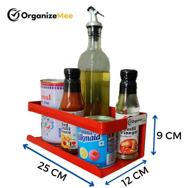 Red magnetic kitchen organizer storage spice rack , Utilize side space of fridge,washing machine & microwave oven