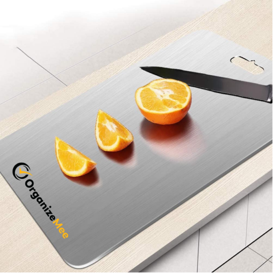 Large/36x25 cm Stainless Steel Cutting Chopping Board Fruit, Vegetable Kitchen Chopping, Heavy Duty Cut Boards