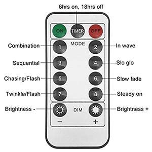 5 Meters 100 LED Copper Wire Warm White Lights Waterproof with Remote and Mode Functions and Timer USB Powered