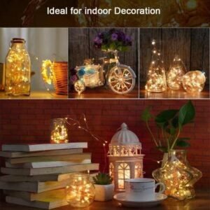 20 Meters 200 LED Copper String Lights IP65 Waterproof 5V USB Powered Warm White Decorative Copper Wire Fairy Lights for Outdoor Indoor Decoration