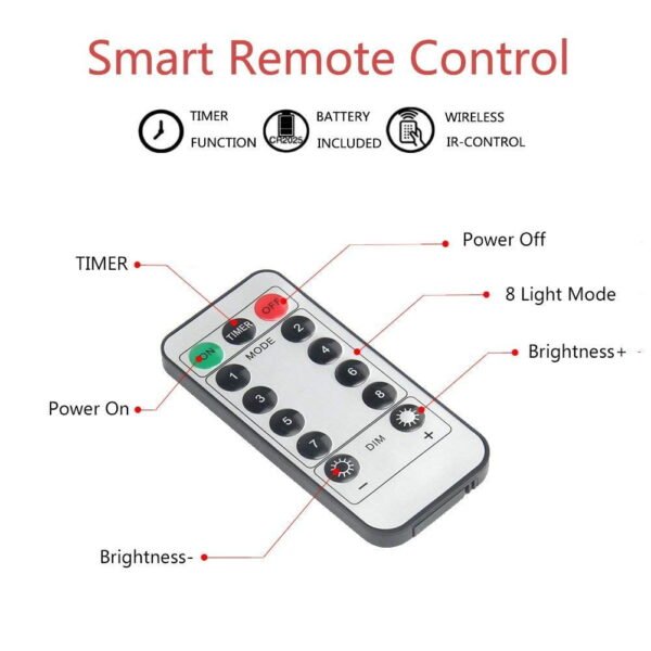 10 Meter Battery Powered Copper LED String Lights Warm White with Waterproof Battery Box with Remote Controller