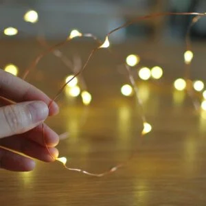 Battery Powered Copper LED String Lights Warm White