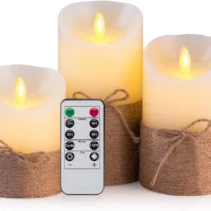 Flameless Candles Battery Operated Pillar Real Wax