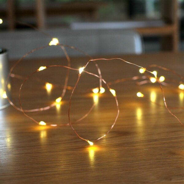 5 Meters 100 LED Copper Wire Warm White Lights Waterproof with Remote and Mode Functions and Timer USB Powered