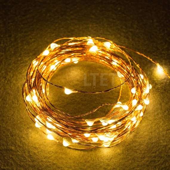 Copper String LED light 10 MTR 100 LED USB Operated Decorative Lights 100  LEDs 10 m Yellow Rice Lights Price in India - Buy Copper String LED light  10 MTR 100 LED