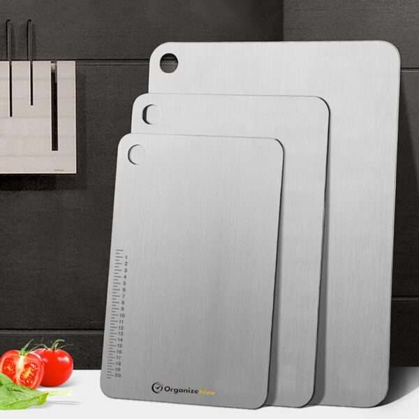 Stainless Steel Cutting Board 50*50cm Kitchen Chopping Board For Meat &  Veggies