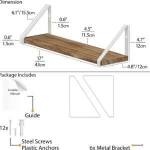Metal Angle support  for floating shelf WHITE Qty 2