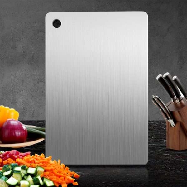 OrganizeMee Stainless Steel Chopping Cutting Metal Board Fruit Board for  KitchenDuty Safe Durable (Size 36 cm