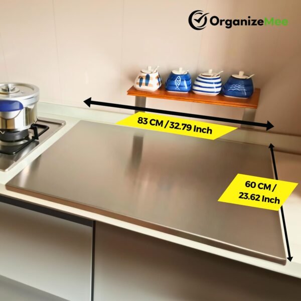 XXL 83CM X 60CM with 2 Cm Lip Steel Chopping Board for Kitchen Large | Fruits and Vegetables Cutting Extra Big Cutting Board Platform Countertop Pad Cutter