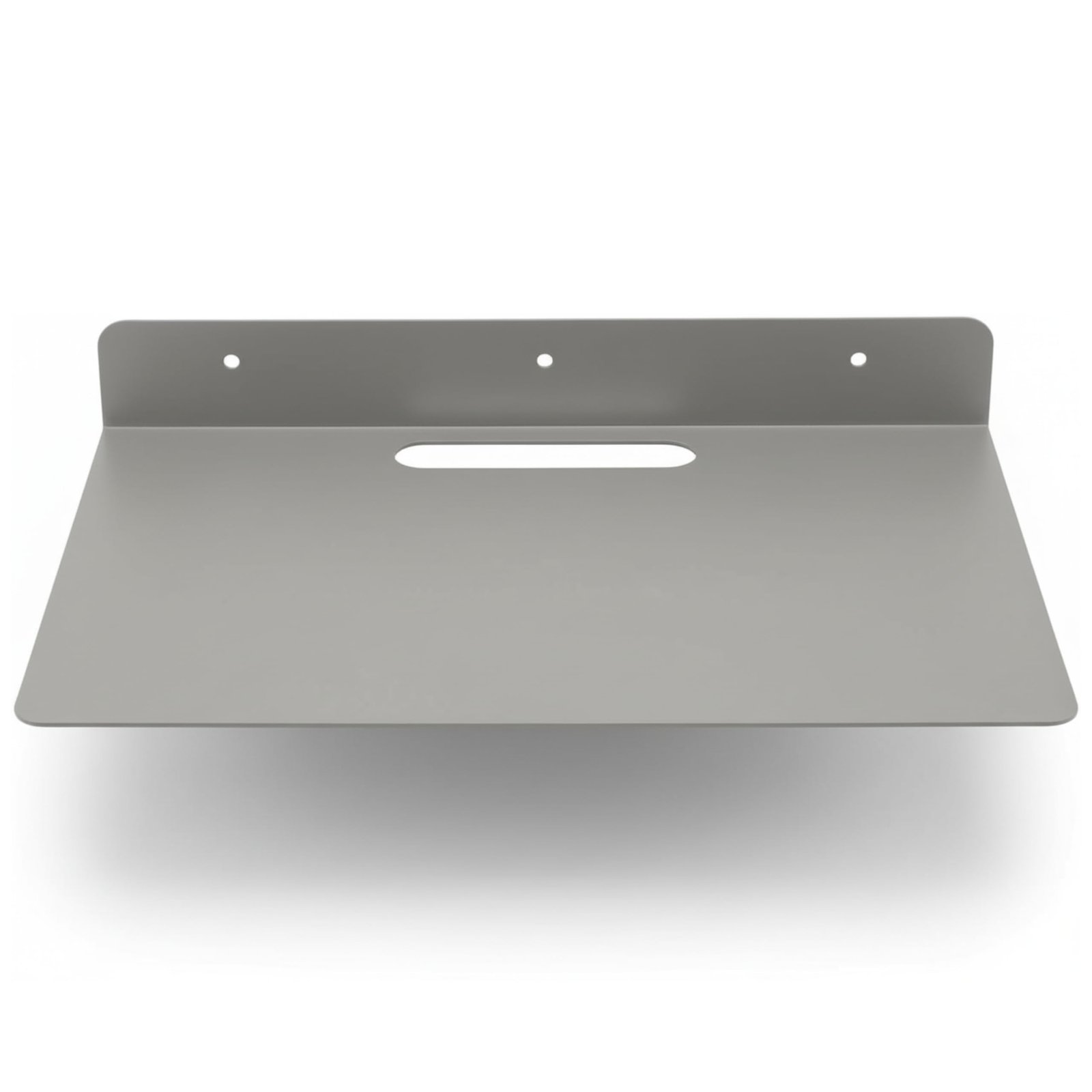 30.5 x 21.5 x 4 cm Wall Mount Floating Shelf for Set Top Box, Metal L-Shaped Bracket with Cable Hole & 3 Screw Holes, (Grey)