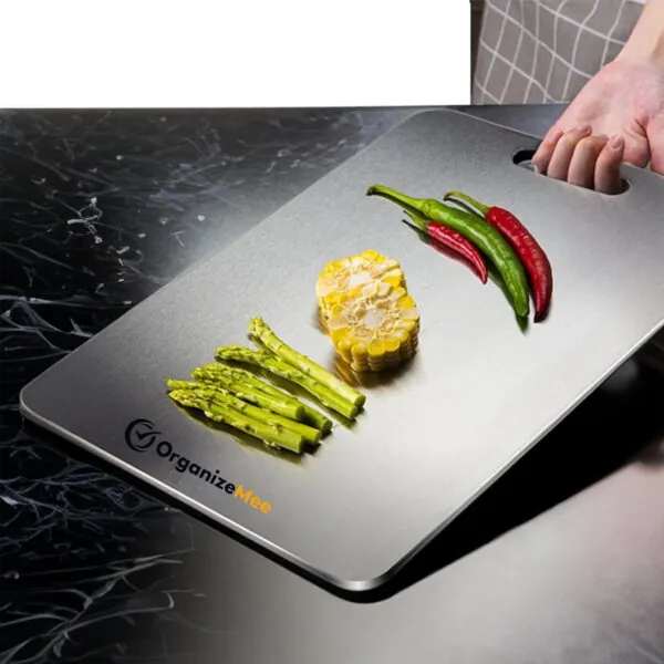 Large/36x25 cm Stainless Steel Cutting Chopping Board Fruit, Vegetable Kitchen Chopping, Heavy Duty Cut Boards