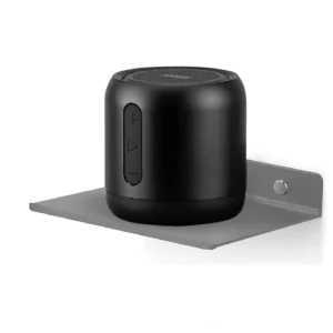 Metal Small Wall Mounted Shelves,Bluetooth Speaker,Wi-Fi Camera Stand Corner Floating Shelf for Living Room & Bedroom,Home Decor Items Plant Pot mounting Racks [15.5 X12.5Cm] Qty 1 (Grey)