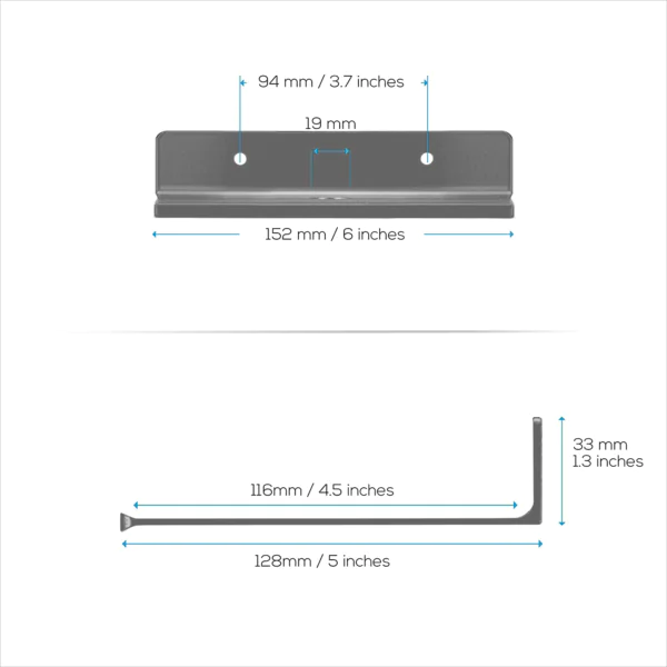 Wall Mounted Small Shelf | Camera Speaker Stand Grey