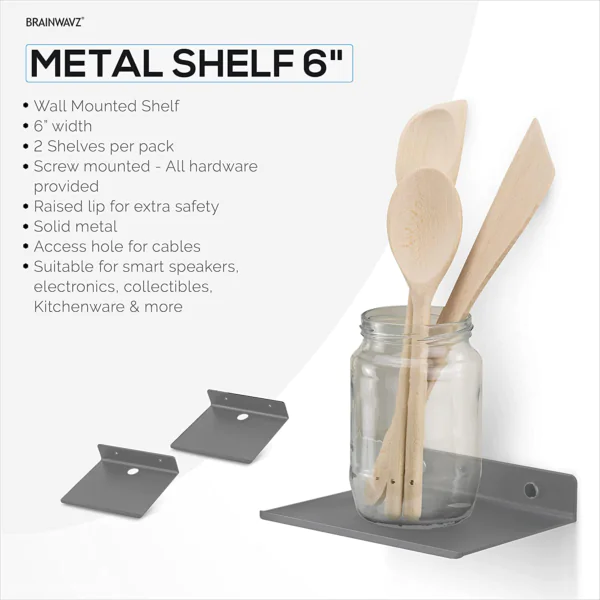Wall Mounted Small Shelf | Camera Speaker Stand Grey