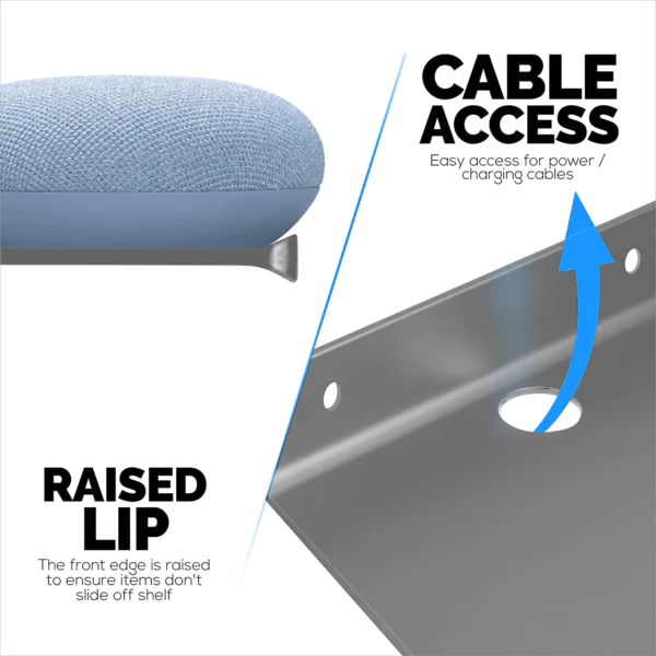 Wall Mounted Small Shelf | Camera Speaker Stand Grey