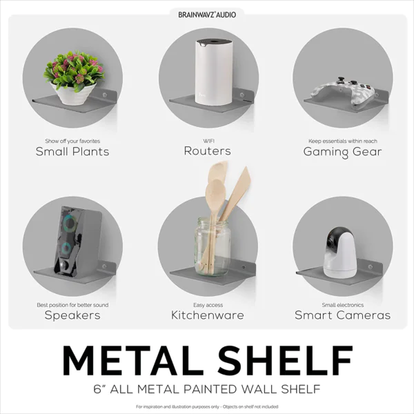 Wall Mounted Small Shelf | Camera Speaker Stand Grey