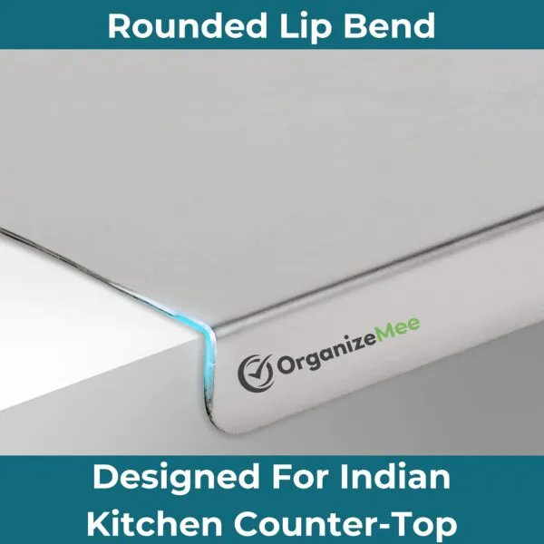 42 cm x 32 CM Medium Stainless Steel Kitchen Counter Top/Platform Chopping Board,Worktop Cutting & Chopping, with Lip Bend and