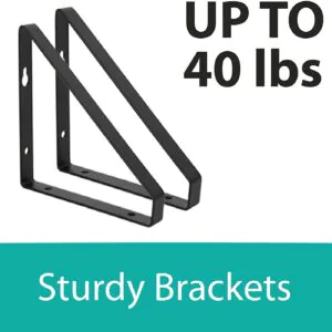 Metal Angle support for floating shelf BLACK Qty 2
