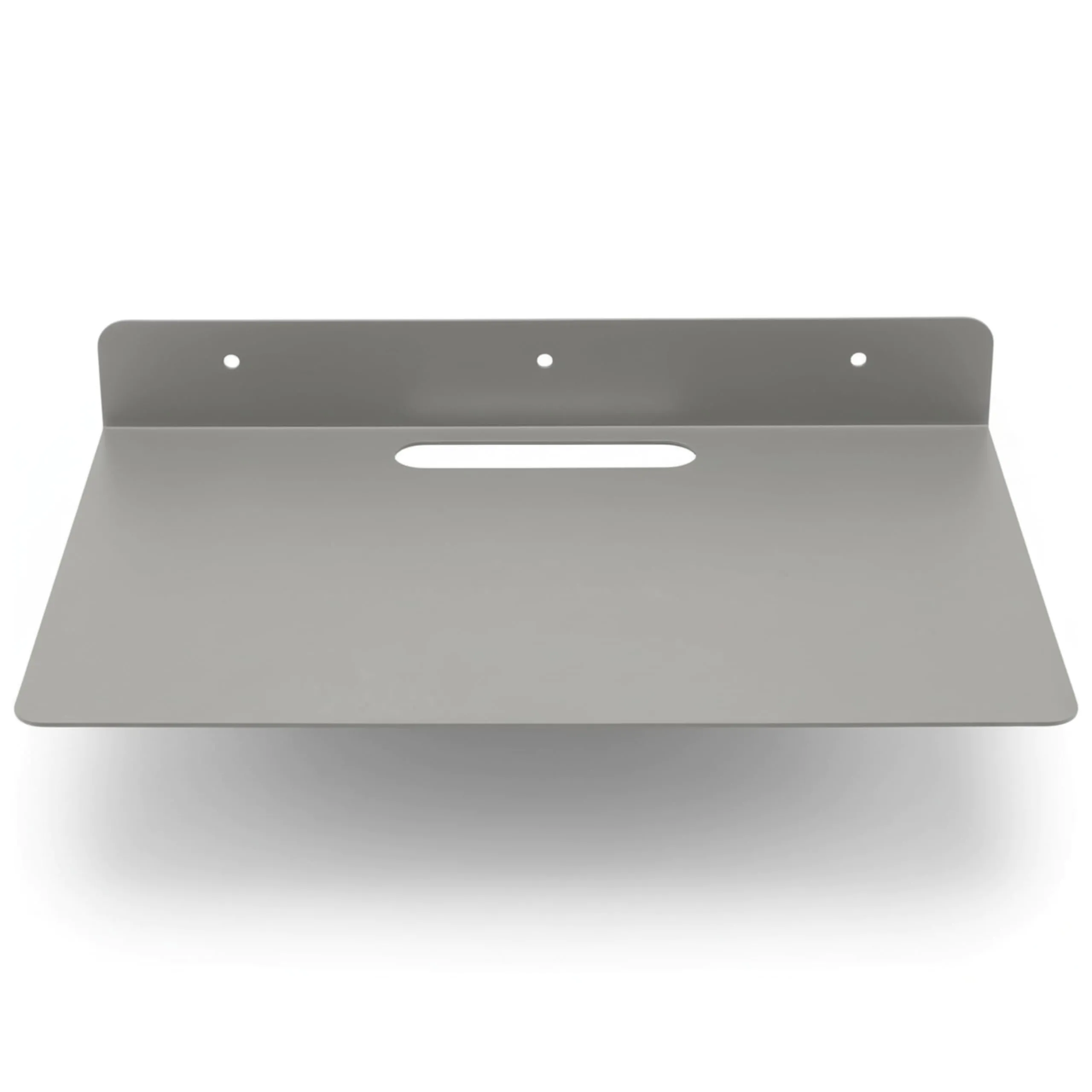 OrganizeMee 30.5 x 21.5 x 4 cm Wall Mount Floating Shelf for Set Top Box, Metal L-Shaped Bracket with Cable Hole & 3 Screw Holes, (Grey)