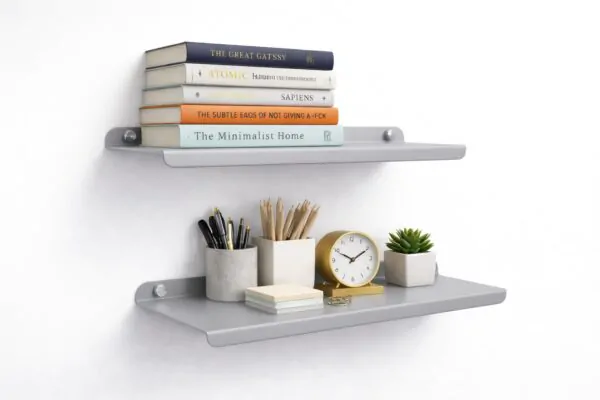 9 Inch Black Wall Shelf , Metal Floating Shelf for Wall, Wall Mounted Shelves, Modern Wall Shelf for Bedroom & Living Room (22.86 CM Long x 12.7 CM deep)