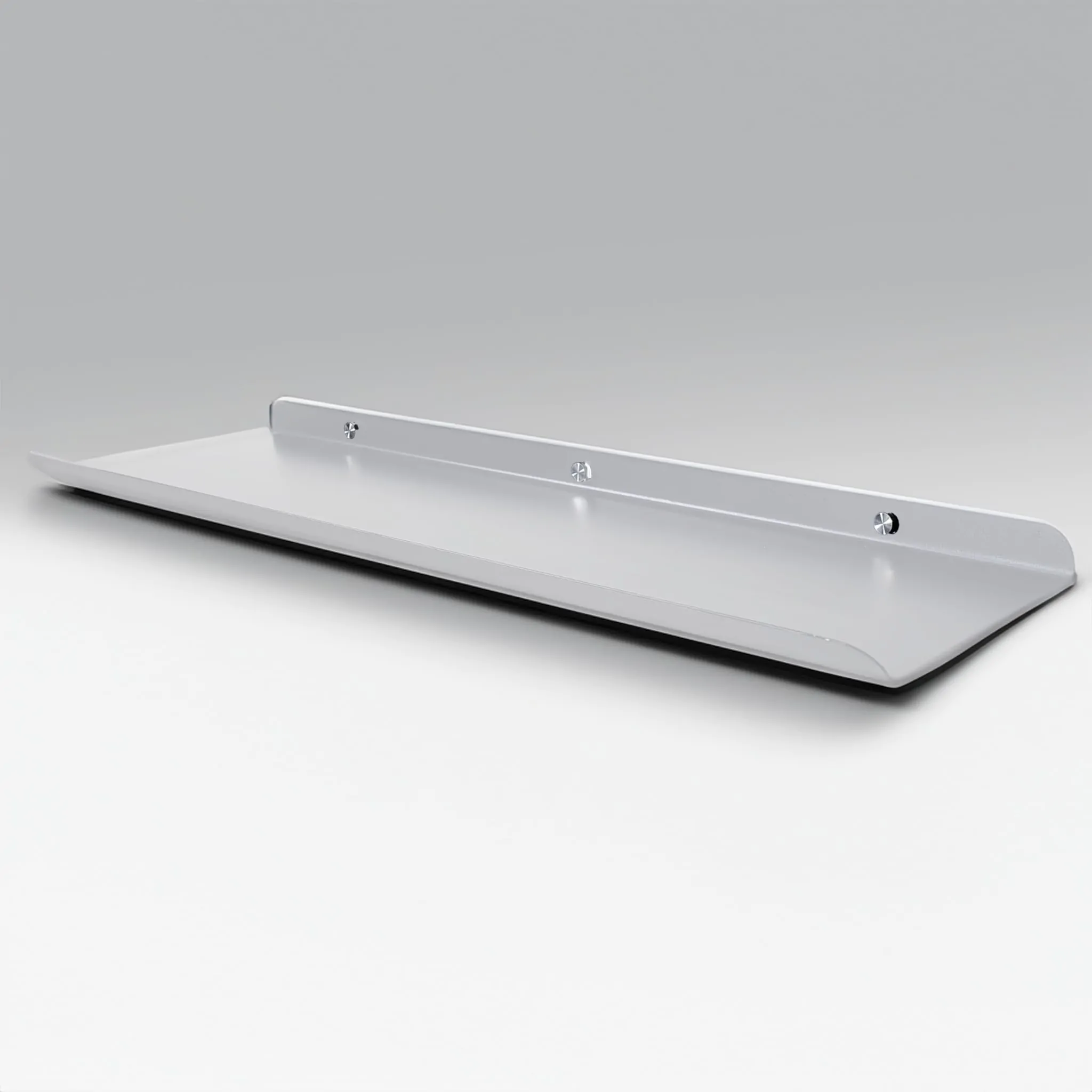 OrganizeMee Long Metal Floating Wall Shelf Rack,for Decoration of Wall Living Room, Bedroom & Kitchen,Rack for Showpieces,Study Books & Organizing Display Decorative Items [63CmX13.8CM] White,Qty:1