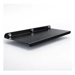 12 Inch Set 2 Black Wall Shelf , Metal Floating Shelf for Wall, Wall Mounted Shelves, Modern Wall Shelf for Bedroom & Living Room Storage, Minimalist Wall Mount Shelf