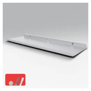 24 Inch WHITE Wall Shelf , Metal Floating Shelf for Wall, Wall Mounted Shelves, Modern Wall Shelf for Bedroom & Living Room (60.96 CM Long x 24 CM deep)