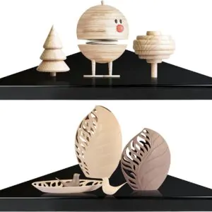 Corner Shelf For Wall,Bathroom Organizer,Shelves Decoration Items For Living Room Bedroom corner Black Set of 3