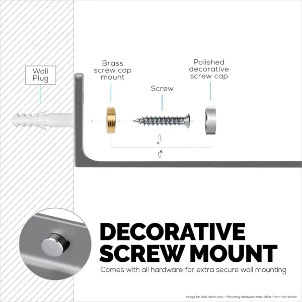 9 Inch WHITE Wall Shelf , Metal Floating Shelf for Wall, Wall Mounted Shelves, Modern Wall Shelf for Bedroom & Living Room (22.86 CM Long x 12.7 CM deep)