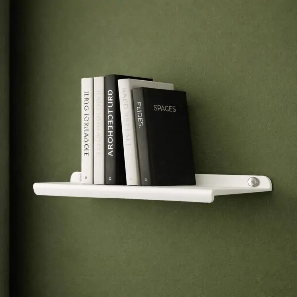 17 Inch WHITE Wall Shelf , Metal Floating Shelf for Wall, Wall Mounted Shelves, Modern Wall Shelf for Bedroom & Living Room Storage, Minimalist Wall Mount Shelf (43.18 CM Long X 17 CM deep)