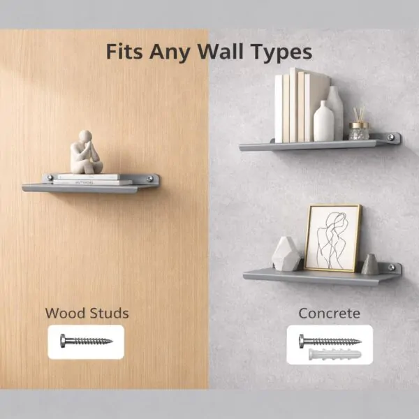 9 Inch Black Wall Shelf , Metal Floating Shelf for Wall, Wall Mounted Shelves, Modern Wall Shelf for Bedroom & Living Room (22.86 CM Long x 12.7 CM deep)