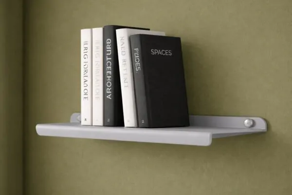 12 Inch Set 4 Grey Wall Shelf , Metal Floating Shelf for Wall, Wall Mounted Shelves, Modern Wall Shelf for Bedroom & Living Room Storage, Minimalist Wall Mount Shelf (30.48 CM Long X 12 CM deep)
