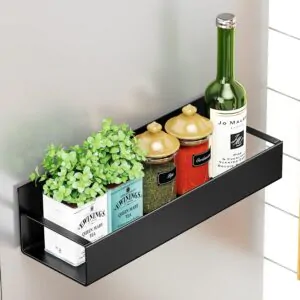 Black - Movable Kitchen Organizer Storage Spice Magnetic Rack