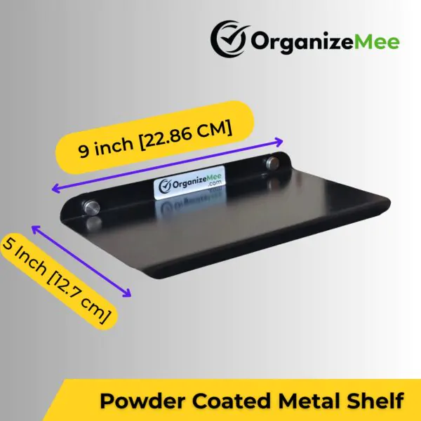 9 Inch Black Wall Shelf , Metal Floating Shelf for Wall, Wall Mounted Shelves, Modern Wall Shelf for Bedroom & Living Room (22.86 CM Long x 12.7 CM deep)