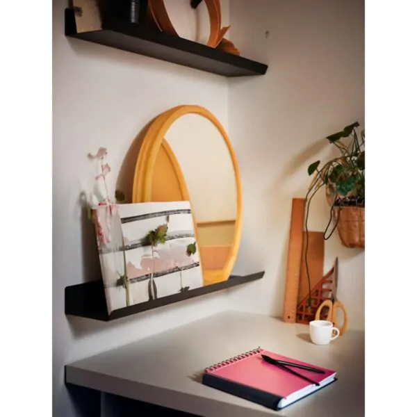 24 Inch Black Wall Shelf , Metal Floating Shelf for Wall, Wall Mounted Shelves, Modern Wall Shelf for Bedroom & Living Room (60.96 CM Long x 12.75 CM deep)