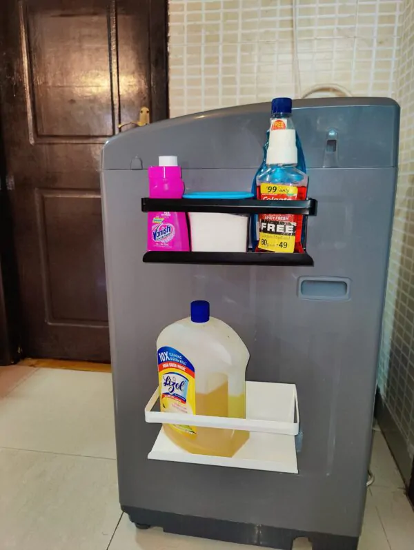 White - Movable Kitchen Organizer Storage Spice Magnetic Rack, 25 cmx 12.5 cm x 9 cm