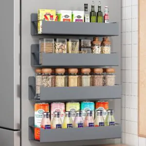 Pack of 4 - Movable Kitchen Organizer Storage Spice Magnetic Rack , 27 cm x 11.5 cm