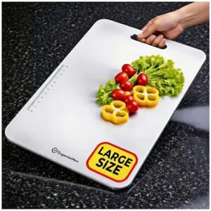 Stainless Steel Chopping Board Large for Kitchen - Premium Cutting Board Vegetable and Fruit Cutter Chopper, Heavy-Duty Metal Chopping Board, Big Size Pad (36 cm X 25 cm)