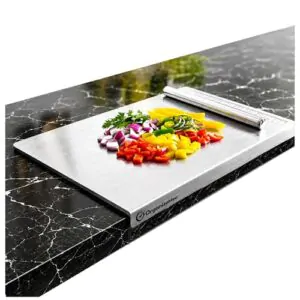 Stainless Steel Worktop Platform (42 cm x 32 CM) Kitchen Cutting Board Board for Vegetables Fruits Healthy Safe Durable, Countertop (Platform Medium)