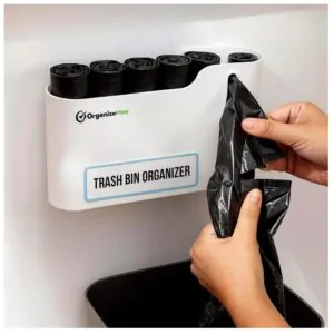 Garbage Bag Holder & Dispenser - Wall Mounted - White Qty 1